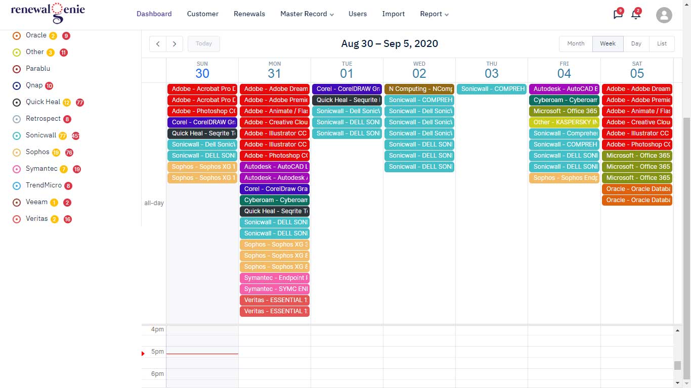 Weekly Calendar View
